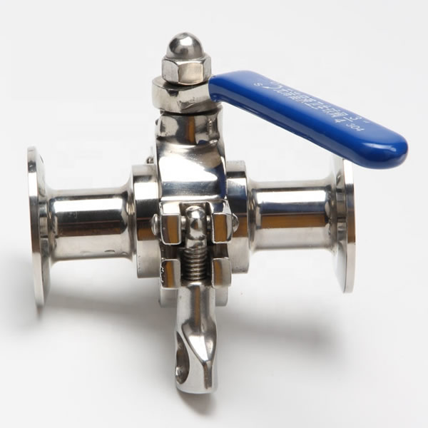 1.5 tri clamp two ways ball valve quick ss304 sanitary for food, China