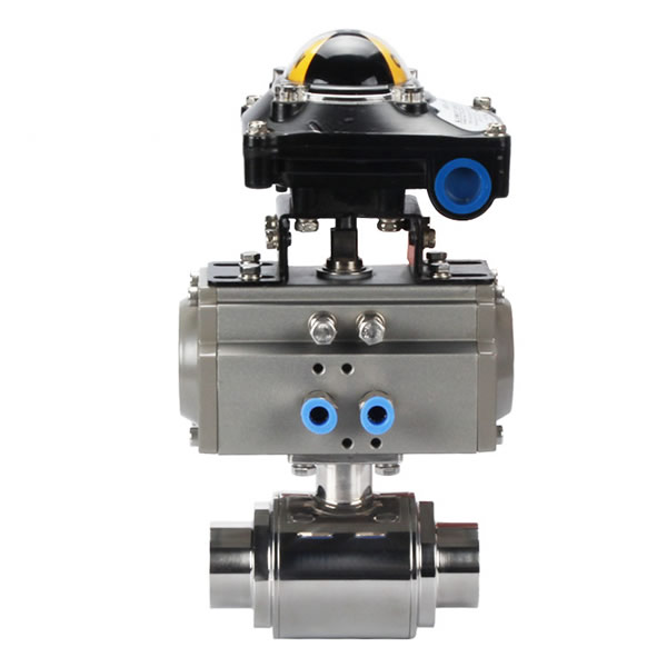 Sanitary Stainless Steel Pneumatic Direct Way Welded Ball Valve with Limit Switch5