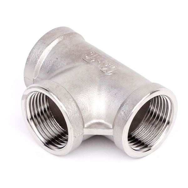1/2" SS304 316 BSPT NPT Thread Screw Tee Stainless Steel Pipe Fitting ...